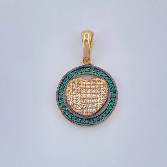 Dije Corazon 2.7gr / 2.6cm / Dos Oros Negro Amarillo 18K %