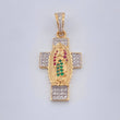 Dije Cruz Virgen Guadalupe 3.25gr / 3cm / Dos Oros Amarillo Blanco 18K %