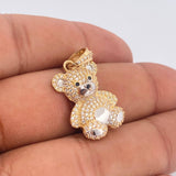 Dije Oso 4.95gr / 3cm / Dos Oros Amarillo Blanco 18K %
