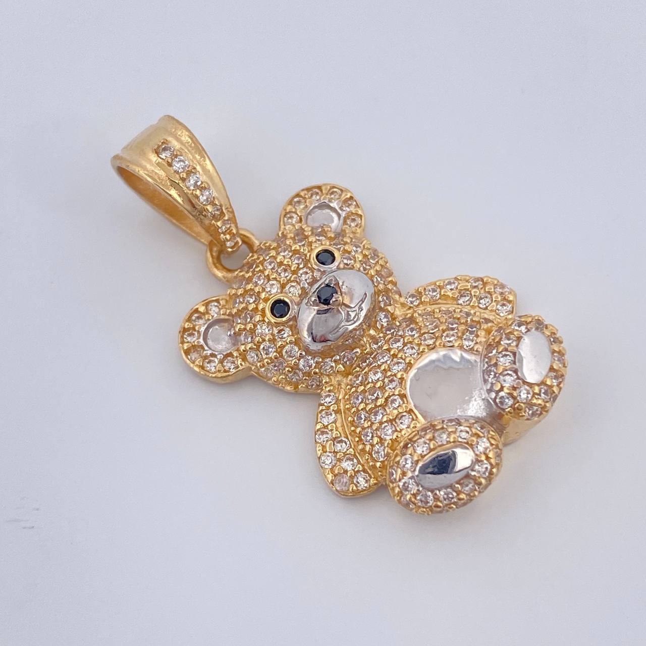Dije Oso 4.95gr / 3cm / Dos Oros Amarillo Blanco 18K %