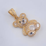 Dije Oso 4.95gr / 3cm / Dos Oros Amarillo Blanco 18K %