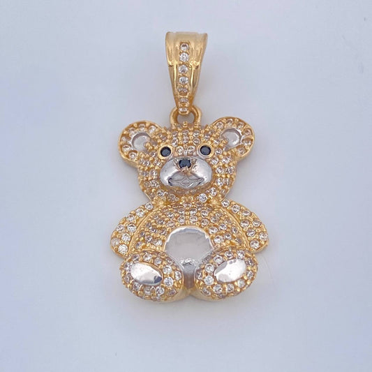 Dije Oso 4.95gr / 3cm / Dos Oros Amarillo Blanco 18K %