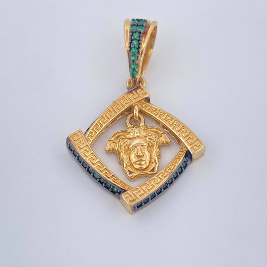 Dije Medusa 4.15gr / 3cm / Dos Oros Negro Amarillo 18K %