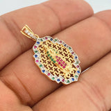 Dije Virgen De Guadalupe 3.65gr / 3.1cm / Dos Oros Amarillo Blanco 18K %