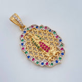Dije Virgen De Guadalupe 3.65gr / 3.1cm / Dos Oros Amarillo Blanco 18K %