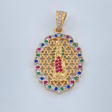 Dije Virgen De Guadalupe 3.65gr / 3.1cm / Dos Oros Amarillo Blanco 18K %