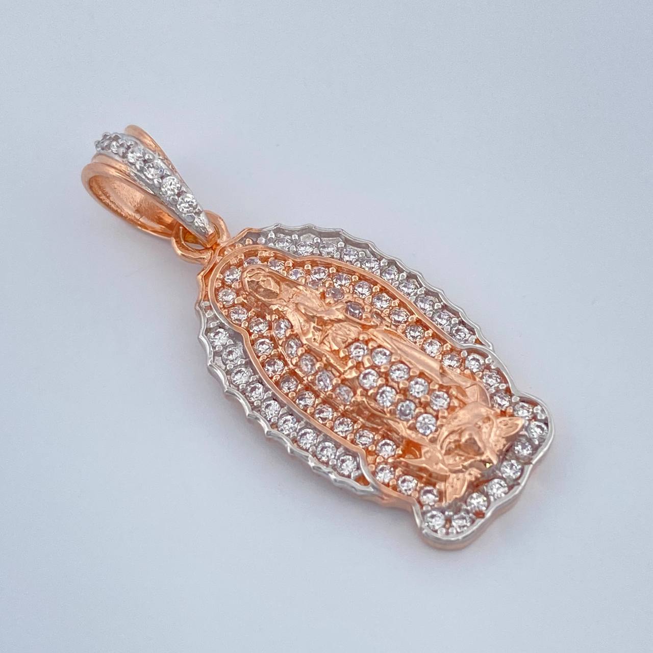 Dije Virgen De Guadalupe 2.75gr / 2.8cm / Dos Oros Blanco Rosa 18K %
