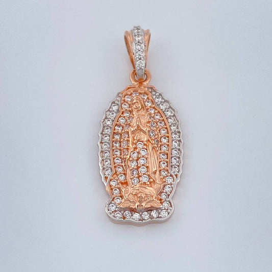 Dije Virgen De Guadalupe 2.75gr / 2.8cm / Dos Oros Blanco Rosa 18K %
