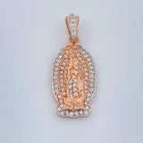 Dije Virgen De Guadalupe 2.75gr / 2.8cm / Dos Oros Blanco Rosa 18K %