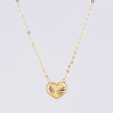 Cadena Aro Seguido Dije Corazón Diamantado 1.4g / 45.5cm / 1mm Oro Amarillo 18K