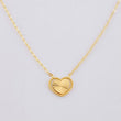 Cadena Aro Seguido Dije Corazón Diamantado 1.4g / 45.5cm / 1mm Oro Amarillo 18K