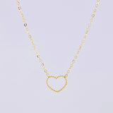 Cadena Aro Seguido Dije Silueta Corazón 1.25g / 45.6cm / 1mm Oro Amarillo 18K