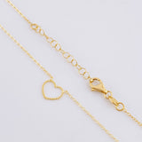 Cadena Aro Seguido Dije Silueta Corazón 1.25g / 45.4cm / 1mm Oro Amarillo 18K