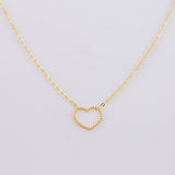 Cadena Aro Seguido Dije Silueta Corazón 1.25g / 45.4cm / 1mm Oro Amarillo 18K