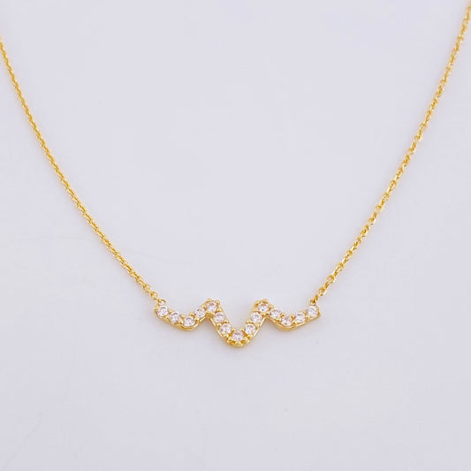 Cadena Aro Seguido Dije Linea Vida 1.8g / 45.6- 45cm / 1mm Oro Amarillo 18K