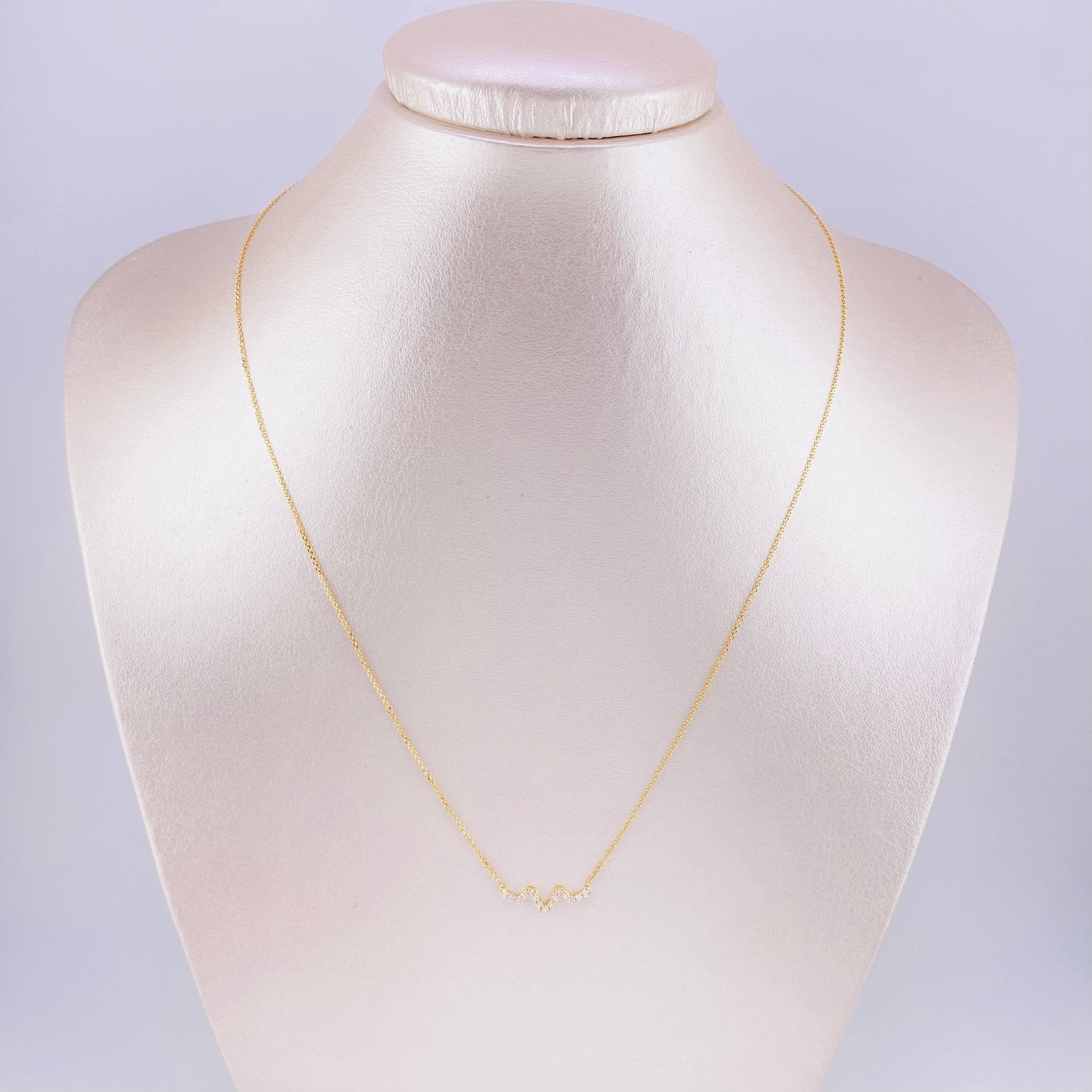 Cadena Aro Seguido Dije Linea Vida 1.8g / 45.6- 42.5cm / 1mm Oro Amarillo 18K