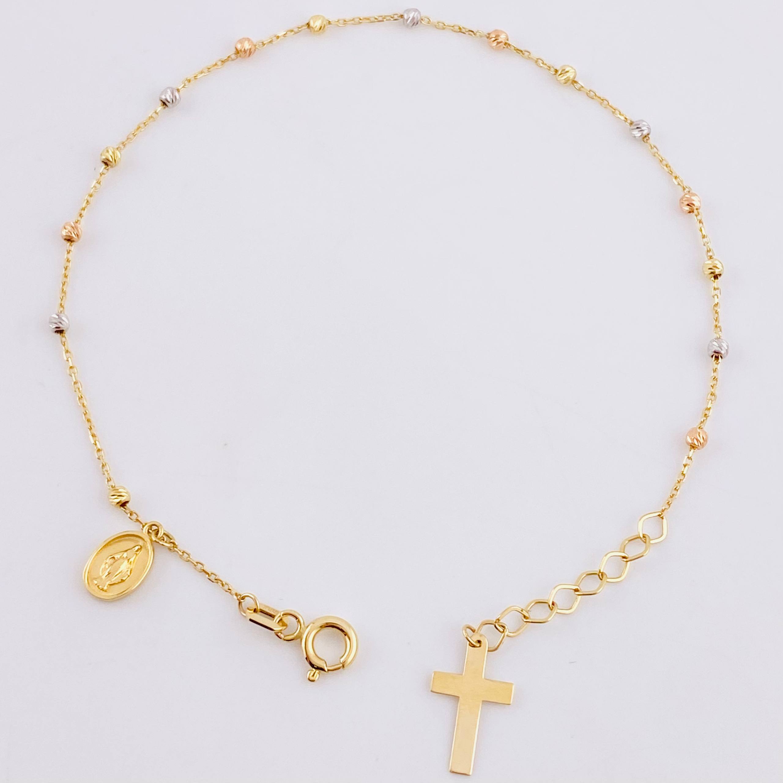 Pulso Denario Virgen Milagrosa 1.55g / 19cm / 1.9mm Tres Oros 18K