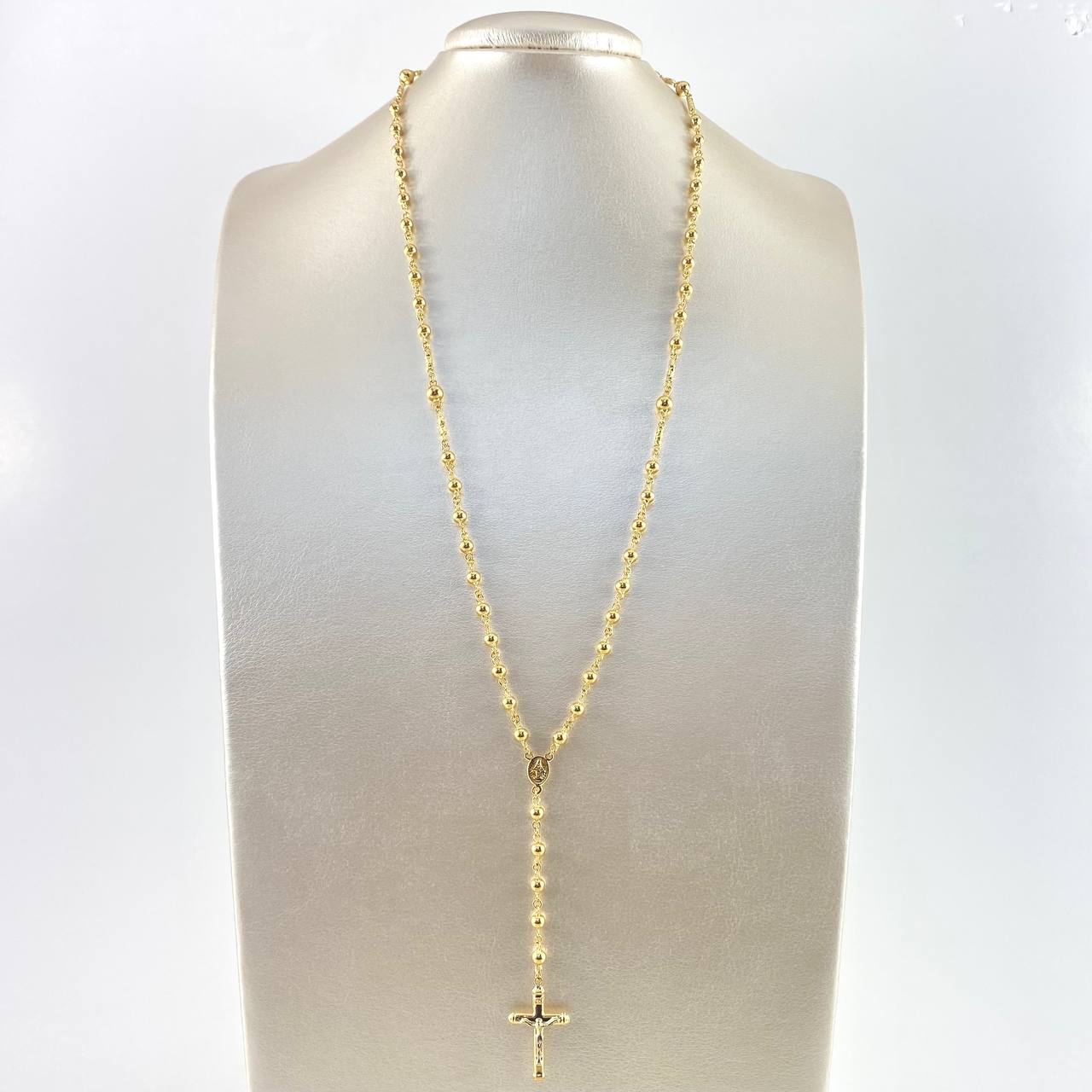 Rosario Virgen Milagrosa 14gr / 60cm / 5mm-4mm Bolas Lisas Oro Amarillo