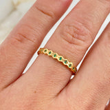 Anillo Rombos 1.65gr / T6 1/4 / Circones Verdes Oro Amarillo