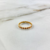 Anillo Rombos 1.7gr / T6 / Circones Fucsias Oro Amarillo