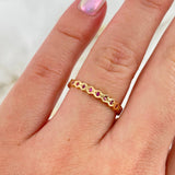 Anillo Rombos 1.7gr / T6 / Circones Fucsias Oro Amarillo