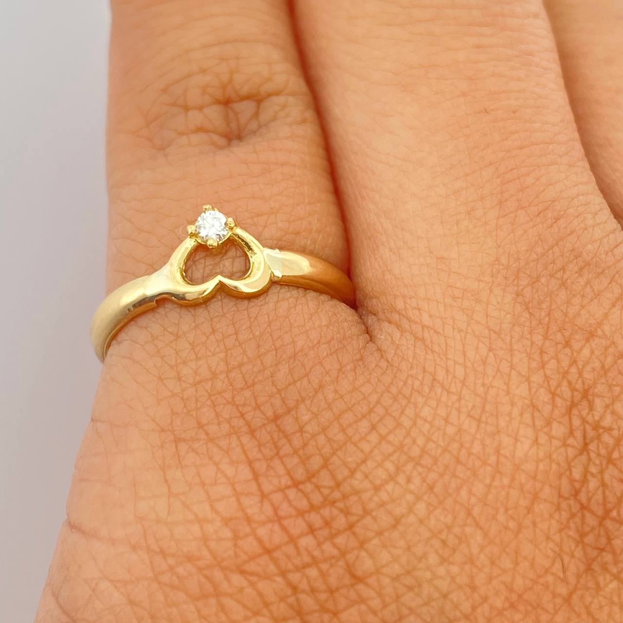 Anillo Corazon 0.75gr / T4 3/4 / Oro Amarillo 18K +