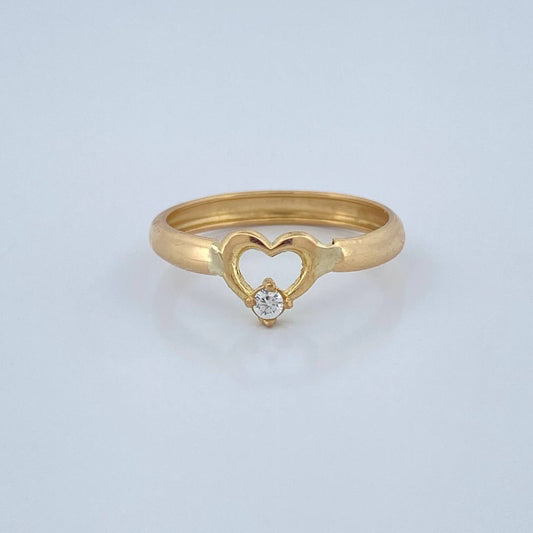 Anillo Corazon 0.75gr / T4 3/4 / Oro Amarillo 18K +