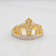 Anillo Corona 3.7g / T6 1/2 Dos Oros Amarillo Blanco 18K