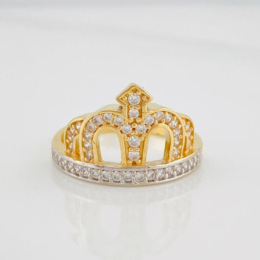 Anillo Corona 3.7g / T6 1/2 Dos Oros Amarillo Blanco 18K