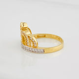 Anillo Corona 3.7g / T6 1/2 Dos Oros Amarillo Blanco 18K