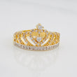Anillo Corona 3.3g / T6 3/4 Dos Oros Amarillo Blanco 18K