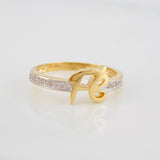 Anillo Fe 2.35g / T6 1/4 Dos Oros Amarillo Blanco 18K