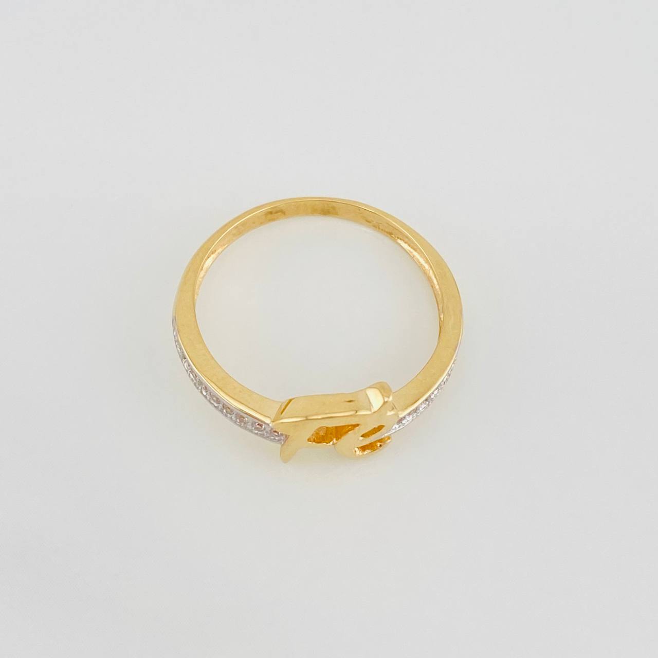 Anillo Fe 2.35g / T6 1/4 Dos Oros Amarillo Blanco 18K