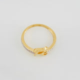 Anillo Fe 2.35g / T6 1/4 Dos Oros Amarillo Blanco 18K