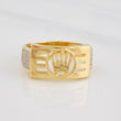 Anillo Corona 5.25g / T10 Dos Oros Amarillo Blanco 18K