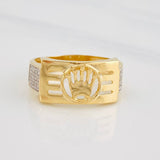 Anillo Corona 5.25g / T10 Dos Oros Amarillo Blanco 18K