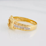 Anillo Correa Corona 3.75g / T8 1/4 Dos Oros Amarillo Blanco 18K