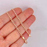 Cadena Ice 8.05g / 60cm / 2.4mm Dos Oros Blanco Rosa 18K