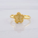 Anillo Flor Diamantada 1.1g / T8 1/2 Oro Amarillo 18K