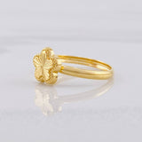 Anillo Flor Diamantada 1.1g / T8 1/2 Oro Amarillo 18K