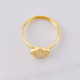Anillo Flor Diamantada 1.1g / T8 1/2 Oro Amarillo 18K