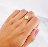 Anillo Flor Diamantada 1.1g / T8 1/2 Oro Amarillo 18K