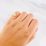 Anillo Estrella Diamantada 0.9g / T5 1/4 Oro Amarillo 18K