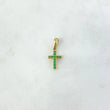 Dije Cruz 0.75gr / 2cm / Circones Verdes Oro Amarillo