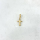 Dije Cruz 0.75gr / 2cm / Circones Verdes Oro Amarillo