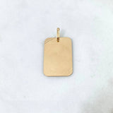 Dije Placa Rectangular 3.7gr / 3.5cm / Rallas Laterales Oro Amarillo