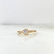 Anillo Solitario Churumbela Flor 1.8gr / T4 / Circones Blancos Oro Amarillo
