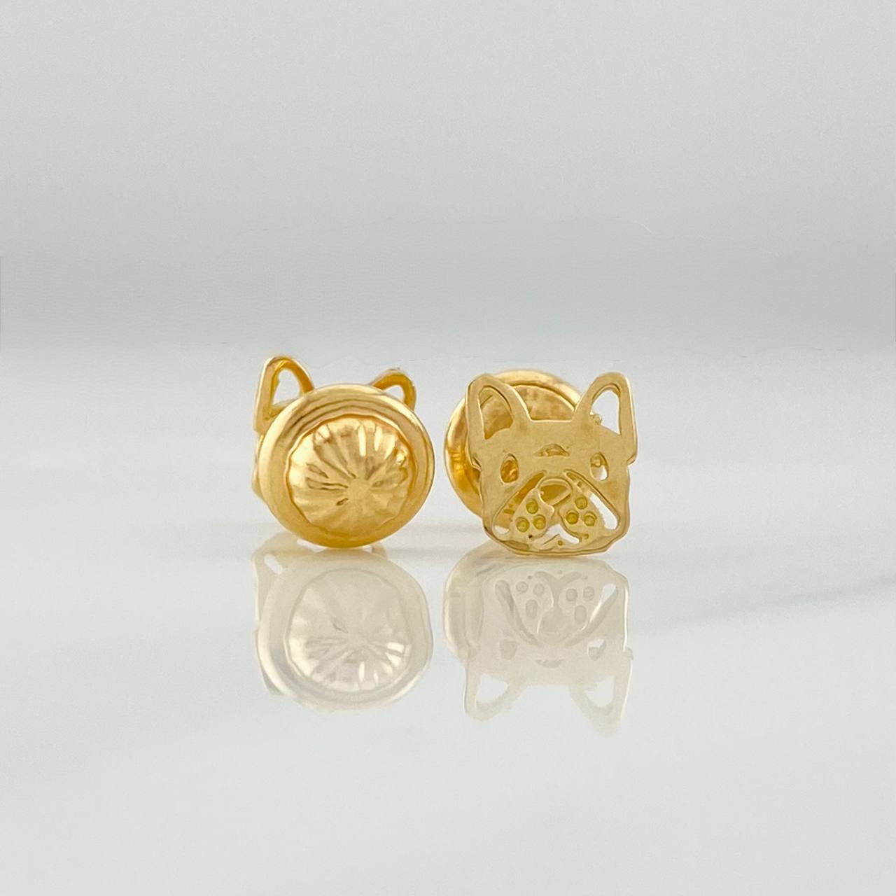 Topos Rostro Perro 0.75g / 6mm Oro Amarillo 18K