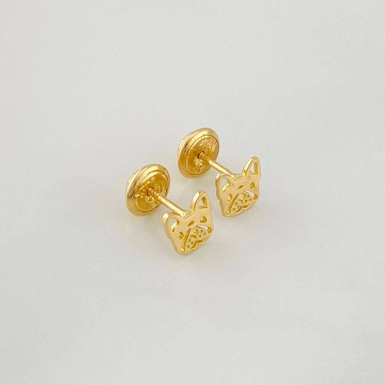 Topos Rostro Perro 0.75g / 6mm Oro Amarillo 18K