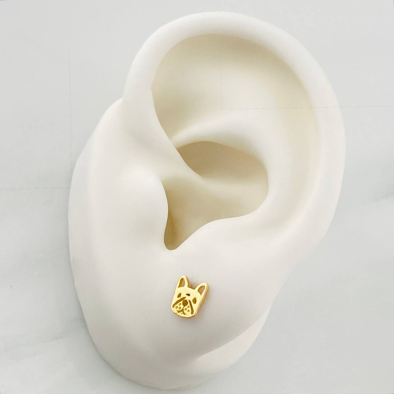 Topos Rostro Perro 0.75g / 6mm Oro Amarillo 18K